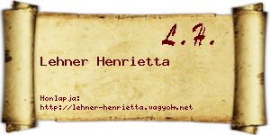 Lehner Henrietta névjegykártya
